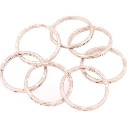 20PCS/LOT 28mm Metal Round Keyring Unisex Circle Keyring Findings Fit DIY Keychain Ring Circles Key Holder Accessories diy