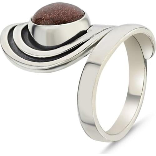 KUTAYDAN Star Cubic Zirconia Hand Job Adjustable Tall Ring 925 Sterling Silver