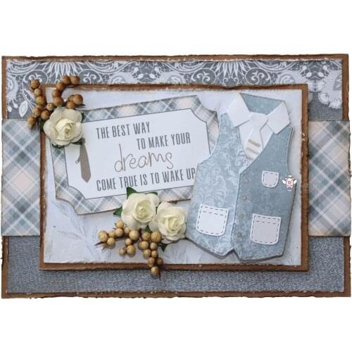 Mmao Crafts Metal Steel Cutting Dies New Mens waistcoat tie Stencil For DIY Scrapbooking Paper/photo Cards Embossing Dies