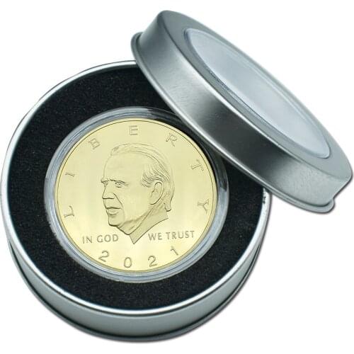US Presidents Biden Gold Plated Commermorative Coin US Challenge Silver Coin Souvenir Coin Collectible for Gifts