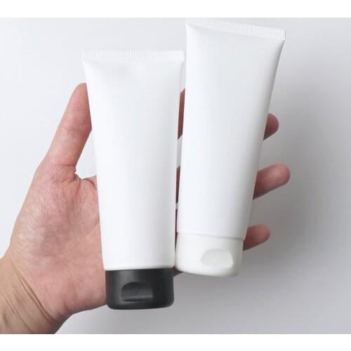 Empty Matte White 100ML 50PCS Soft Tubes Refillable Plastic Lotion Squeeze Cosmetic Packaging, Cream Tube Flip Lids Container