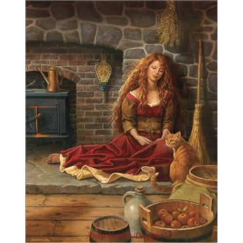 Needlework for embroidery DIY DMC High Quality - Counted Cross Stitch Kits 14 ct Oil painting - Sweeping the Hearthstone