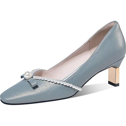 Spring Autumn Women Pumps Shoes High Heels Elegant Office & Care Shoes Women Large Size High Quality Mary Janes Women Shoes B22