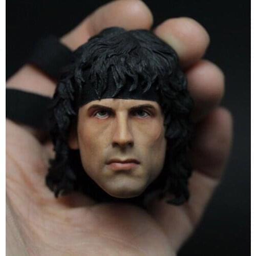In Stock 1/6 Scale Male Figure Accessory First Drop of Blood Rambo God of the Jungle Head Sculpt Carved Model for 12'' Body