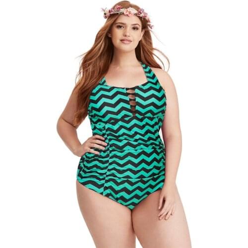 Womens' Plus Size One Piece Swimwear Striped Swimming Suit Fused Swimsuit Female Large Sizes Monokini Slimming Tummy Control 5XL
