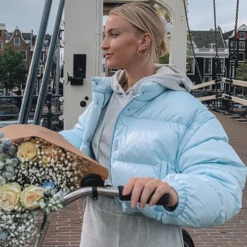 Sisterlinda Women Short Jacket Cotton Thick Drawstring Parkas Zipper Winter Bubble Warm Coat Ladies Top Casual Street Outfit2020