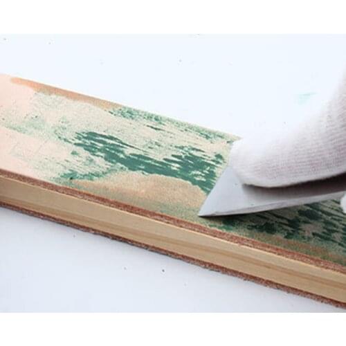 1.0mm Sharpening Board Version Polishing Double-Sided Leather Board Wooden Handle Cutting Knife Sharpening Blade Tool