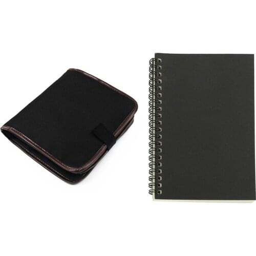 1 Pcs Kraft Coil Sketch Blank Notebook Creative Notebook & 1 Pcs Canvas Pencil Wrap 72 Slots Colored Pencil Case