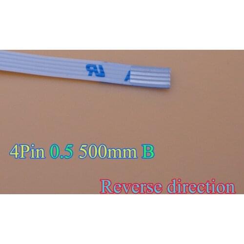 2PCS/LOT New FFC FPC flat flexible 4pin cable 0.5mm pitch 4 pin reverse Length 500mm Width 2.5mm 4p Ribbon Flex Cable 50cm