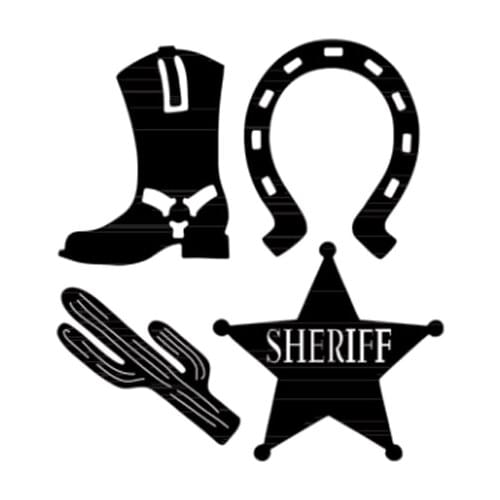 4pcs Boots horseshoe stars cactus cowboy for Scrapbooking Photo Album Decorative Embossing DIY Paper Cards Marking 2021