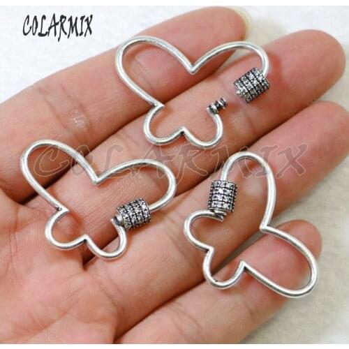 8Pcs Retro Butterfly Buckle Pendant Jewelry accessory Copper jewelry making buckle pendant for lady 5987