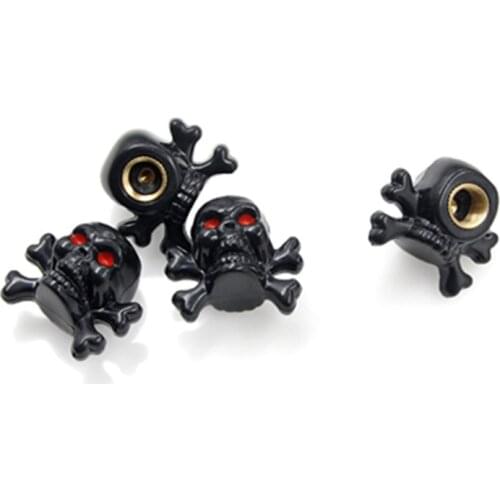 Automobiles Wheel Tire Valves Stems Black Rubber Skull Theftproof Dustproof Waterproof Dust Airtight Cover Car Styling Tools