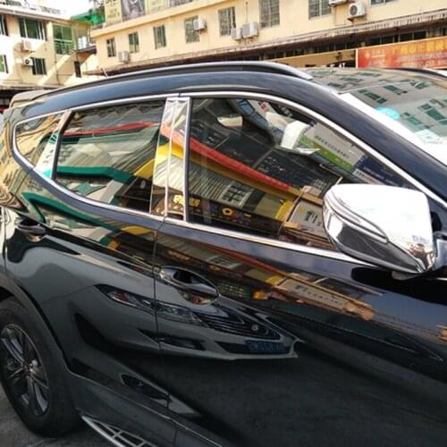 Stainless steel car window trims for hyundai santa fe 2013 2014 2015 2016 2017 2018 3rd generation