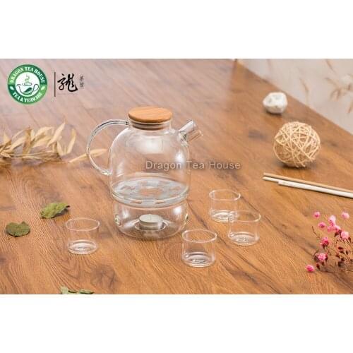 Lead-free Borosilicate Clear Glass Tea Set 970ml Teapot with Four Teacups