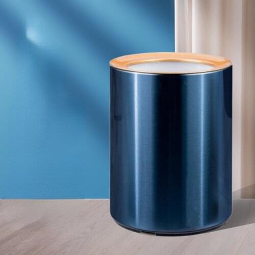 Large Modern Luxury Trash Can Nordic Stainless Steel Trash Bin Bedroom Kitchen Storage Rangement Cuisine Wastebasket BD50WB