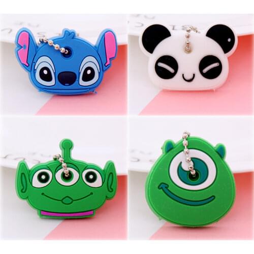 Disney Stitch Sullivan Mike Panda Cartoon Three-dimensional Key Pendant PVC Soft Plastic Key Chain Small Gifts Small Surprise