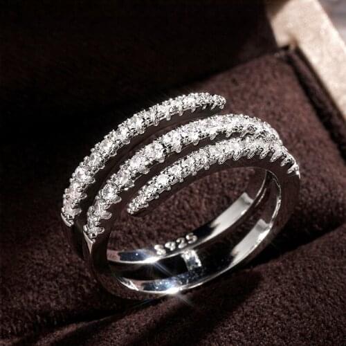 CAOSHI Exquisite Brilliant Crystal Wedding Rings for Women Trendy Luxury Engagement Accessories Aesthetic Jewelry Proposal Ring