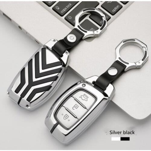 Alloy car key case cover keyring For Hyundai Verna Sonata Elantra Tucson Auto Creta I10 I20 Santa Fe2016 2017 2018