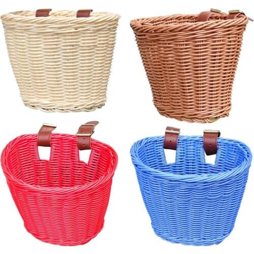 Kids Front Handlebar Bike Basket Kids Woven Bike Basket for Boys and Girls Bicycles in stock