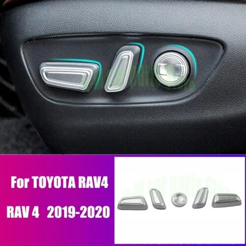 For Toyota Rav4 2020 2019 Interior Accessories ABS Chrome Car Seat Adjust Switch Button Cover Trim Decoration Car styling