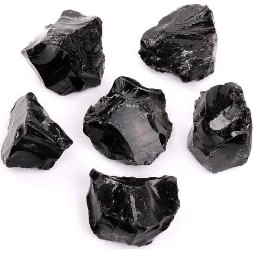 DS Natural Raw Obsidian Quartz Crystal Rough Stone Minerals Specimen Reiki Healing Crystal Stone Home Decoration
