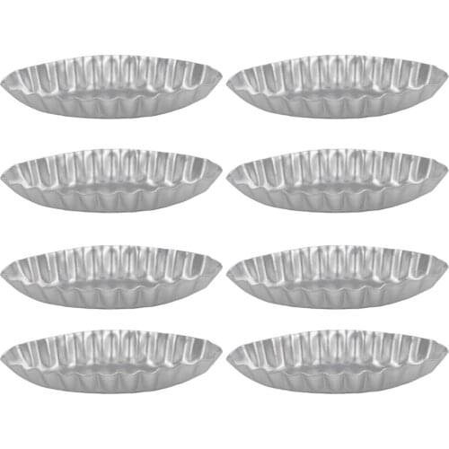DIY Boat-shaped Cake Baking Mold Cupcake Mold Kitchen Bakeware Tools 8Pcs/set Large Aluminum Alloy Egg Tart Mold