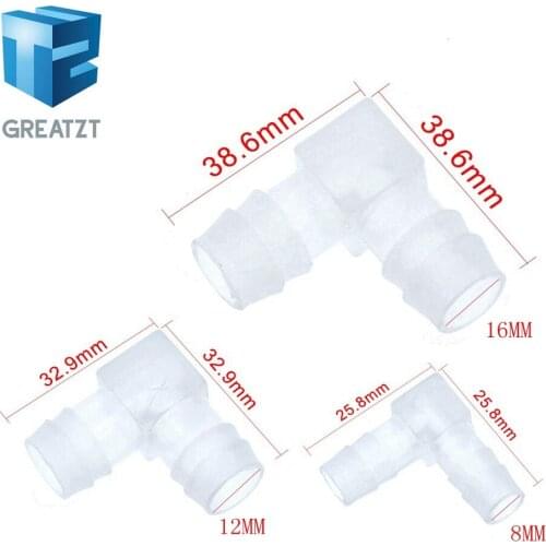 GREATZT 1pcs 8/12/16mm Plastic Pagoda Barbed Equal Elbow L Type Hose Connector Pipe Fitting Tube Joint for Garden