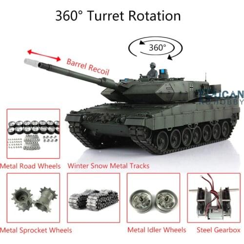 Heng Long 1/16 7.0 Leopard2A6 RC Tank 3889 Barrel Recoil Metal Tracks W/ Link TH17617-SMT4