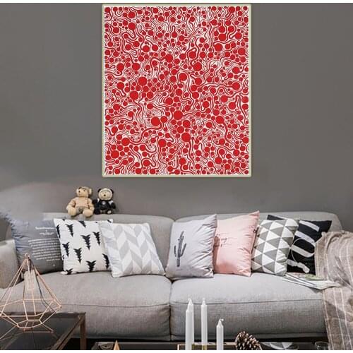 Holover Yayoi Kusama"Flame 2"Modern Art Canvas Oil Painting Western Art Decor Poster Wall Home Interior Aesthetic Decoration