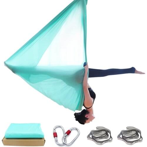 Hot Sale Pure Color 4MetersAerial Yoga Hammock Set Aerial Yoga Swing Kit Nylon Anti-Gravity Yoga Fitness