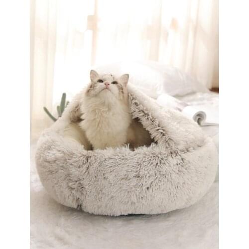 Cute Warm Cat Bed Winter Pet House Mat Washable Comfortable Round Cat Small Dog House Mats Supplies