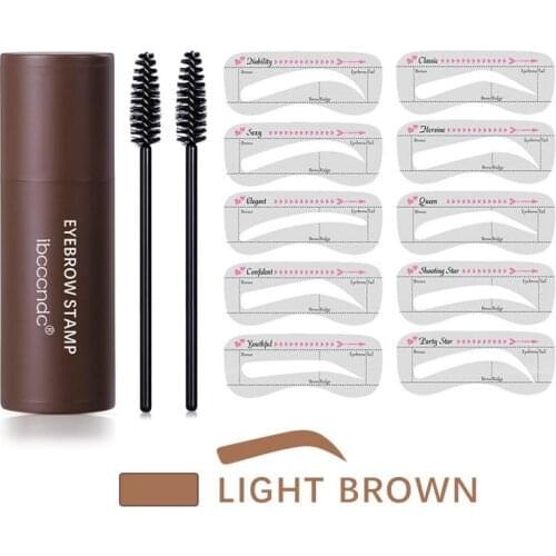 Eyebrow Stamp Kit Shaping Powder Makeup Waterproof Brow Powder Natrual Eye Eyebrow Stick Hair Line Contour Brown Black 3 Color