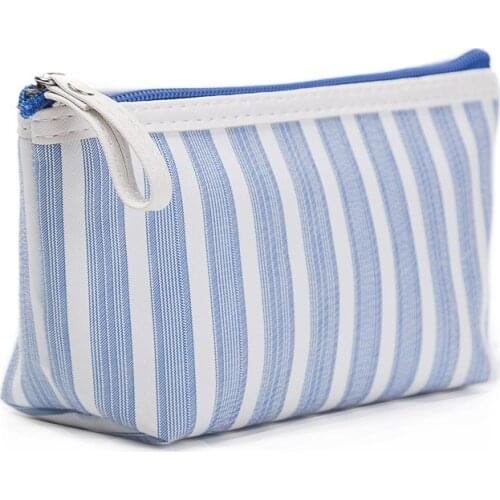 2019 New Canvas Cosmetic Bag Ladies Affordable Travel Cosmetic Bag Ladies Striped Print Girl Cosmetic Bag Travel Bag