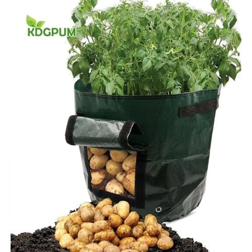Organic Waste Kitchen Garden Yard Compost Bag Environmental PE Cloth Planter Outdoor Gardening Planting Bag