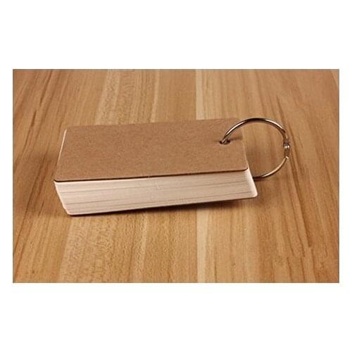 Binder Ring Easy Flip Flash Cards Index Card, 50 Unruled Blank White Pages, 2 Pack (Creamy-White)