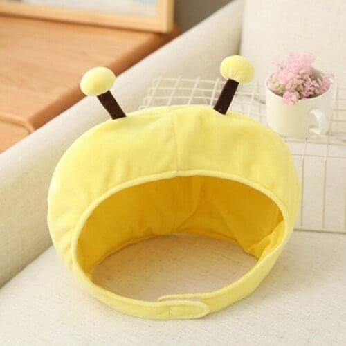 Adult Kids Novelty Cartoon Bee Plush Hat Lovely 3D Antenna Hood Headgear Cap Stuffed Toy Stage Performance Cosplay Props