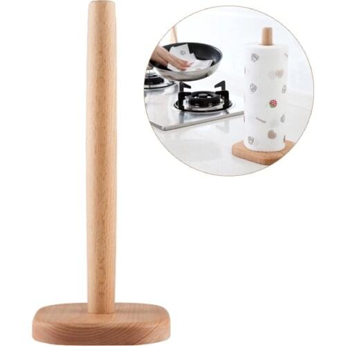 Paper Towel Stand Kitchen Wooden Roll Paper Towel Holder Bathroom Tissue Toilet Paper Stand Napkins Rack Home Table Accessories