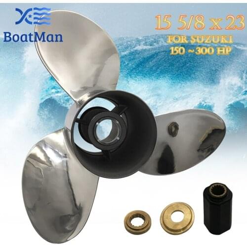 Outboard Propeller 15 5/8x23 For Suzuki Engine 150-300 HP Stainless Steel 15 Tooth splines Outlet Boat Parts 99105-00800-23P