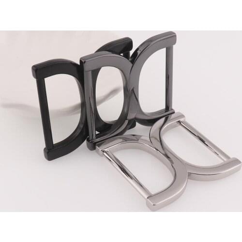 38mm Silver Double D Ring Buckle Connector Ring Large Fastener Schoolbag Sewing Hardware Black Release Belt Buckles