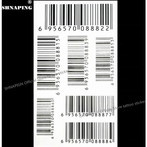 SHNAPIGN Nu Era Matrix Barcode Temporary Tattoo Body Art Flash Tattoo Sticker 17*10cm Waterproof Henna Tatoo Selfie Wall Sticker