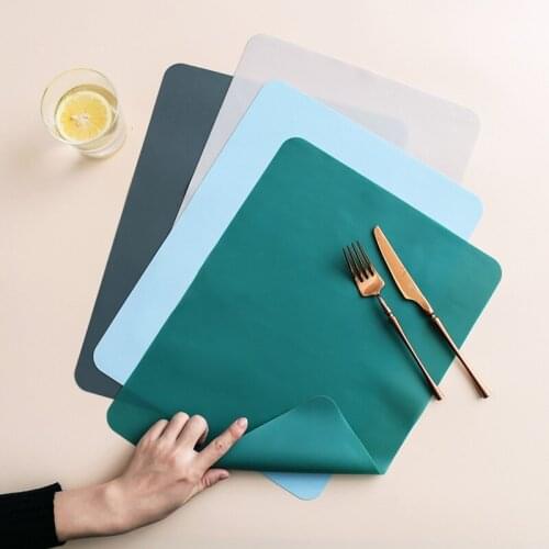 Silicone Placemat Kids Plate Mat Table Pad Waterproof Heat Insulation Kitchen Gadget Coffee Cup Coasters Easy Cleaning
