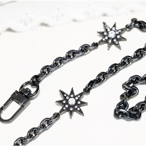 DIY 40cm-160cm Replacement Gun Black Metal Chain Shoulder Straps for Clutch Bags, Small Handbags 7mm Bag Handles Bag Straps