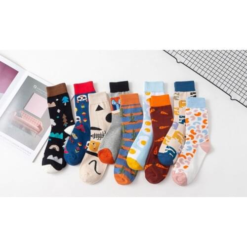 Medium Ladies Socks Pure Cotton Skin-Friendly and Elastic 2021 New Fashion Young Vigorous Humorous and Interesting Casual