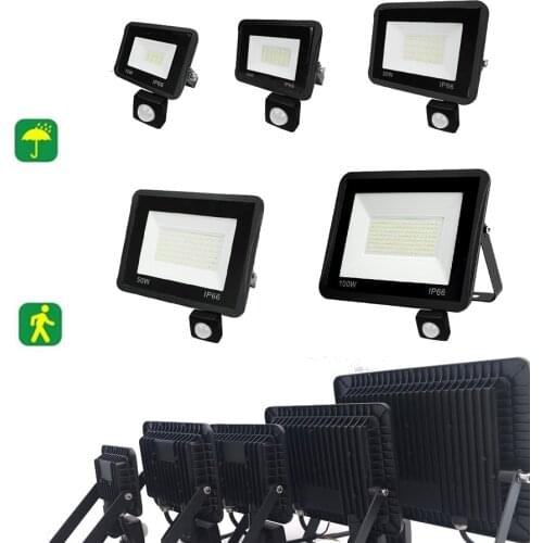 FloodLight Reflector Spotlight Exterior Reflector Waterproof Buitenlamp Outdoor Lamp Motion Sensor Detector Wall Light Path Gara