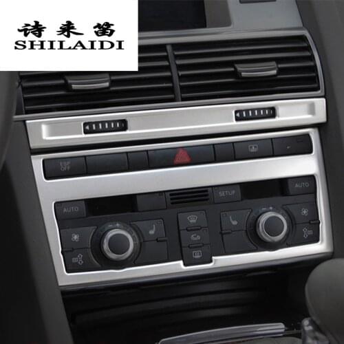 Car Styling Strip Air Conditioning CD Panel Decorative Cover Sitckers Trim For Audi A6 C5 C6 2005-2011 Auto interior Accessories