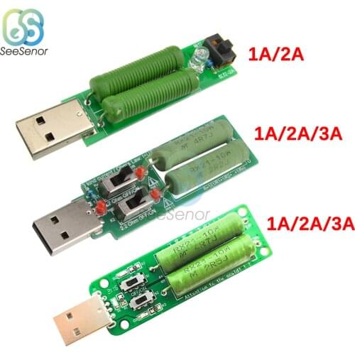 USB Resistor DC Electronic Load With Switch Adjustable 3kind Current Battery Capacity Voltage Discharge Resistance Tester