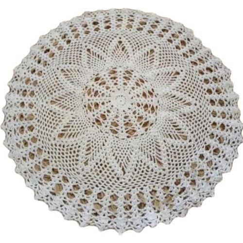 Vintage lace cotton table place mat crochet placemat glass pan pad tea wedding drink coaster round cup mug dining doily kitchen