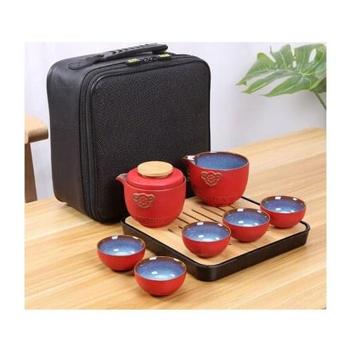 High Grade Chinese Tea Travel Tea Set Kung Fu TeaSet Ceramic Portable Teapot Porcelain Teaset Gaiwan Tea Cups of Tea Ceremony