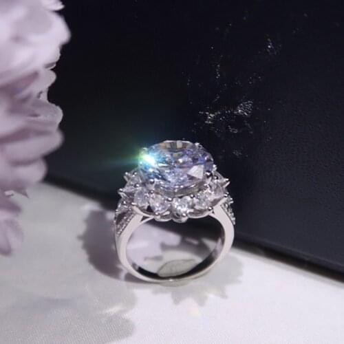 YPAY8 Fashion simple hot ladies S925 Luxury wedding ring Top quality large zircon wedding lasting color Zircon ring jewelry