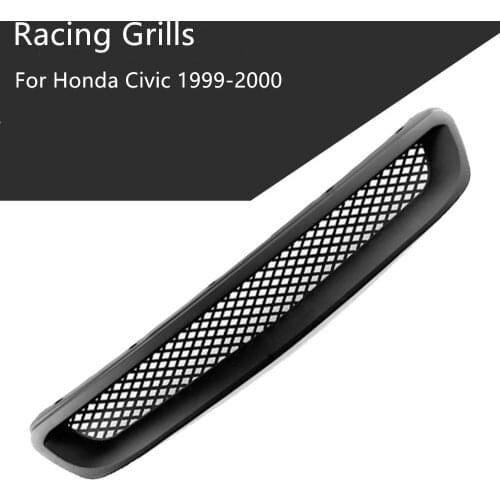 Hot Sale Racing Car Front Grill Hood Grills Grille Type R Black ABS For Honda Civic 1999-2000 Car Grill B-FG001